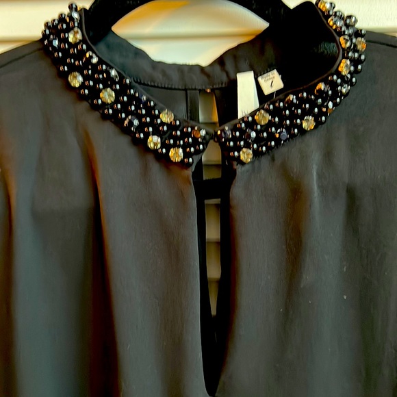 NWT Bellatrix black blouse with jeweled  neckline embellishment - Picture 2 of 4
